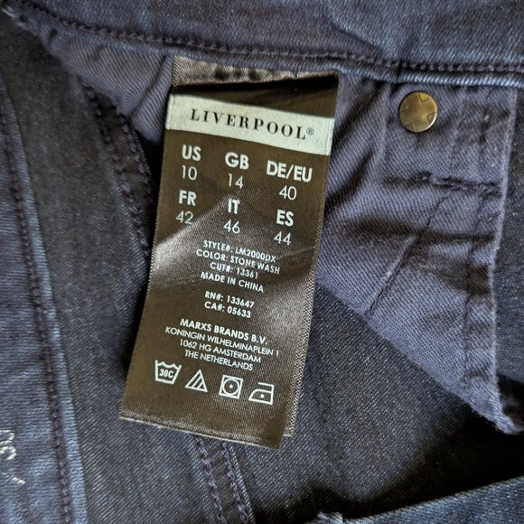 Liverpool The Skinny Jeans Women Sz 10/30 Dark Blue Stretch Denim - Picture 5 of 10